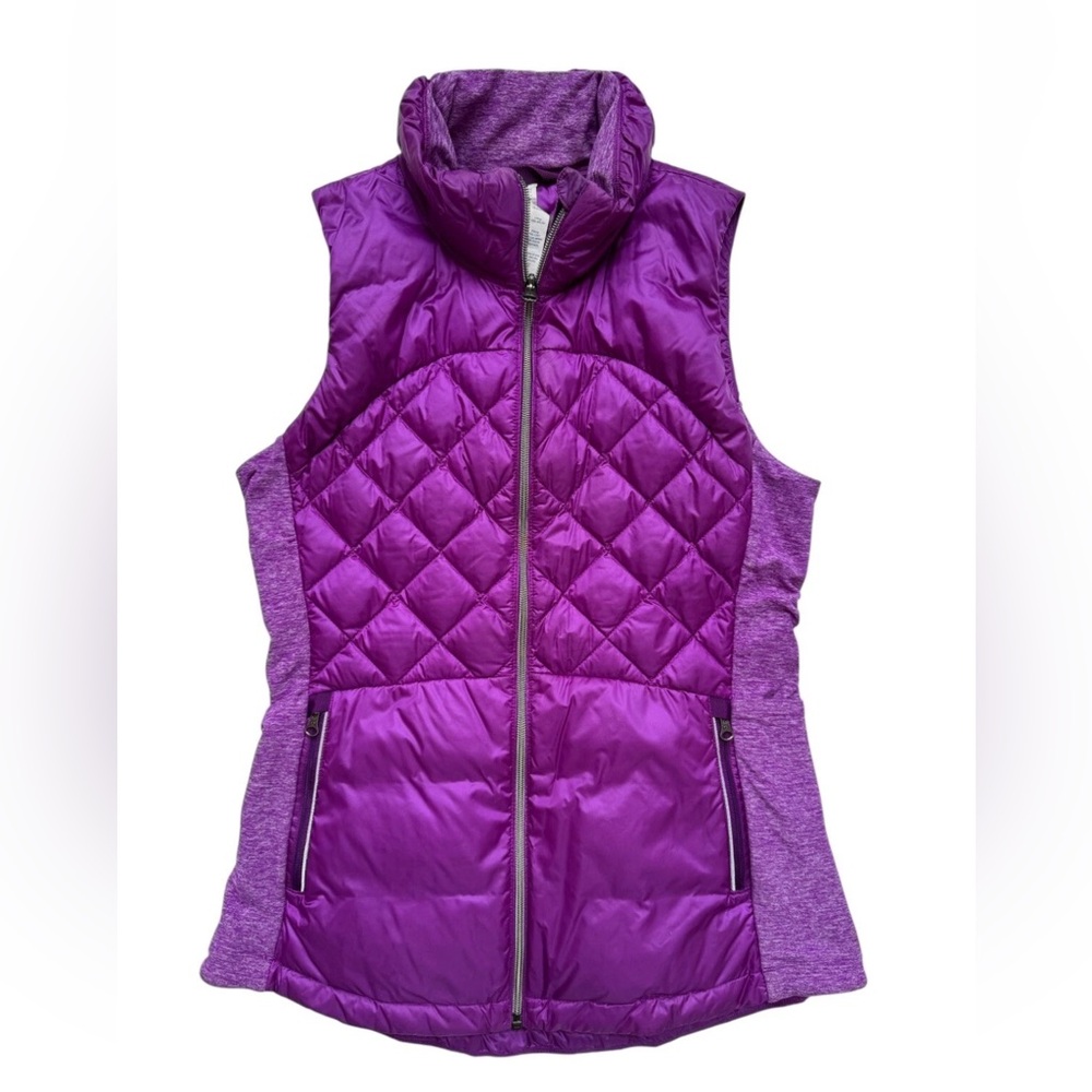 Lululemon Athletica Down For a Run Sz 8 Purple Quilted Full Zip Vest - Picture 6 of 11